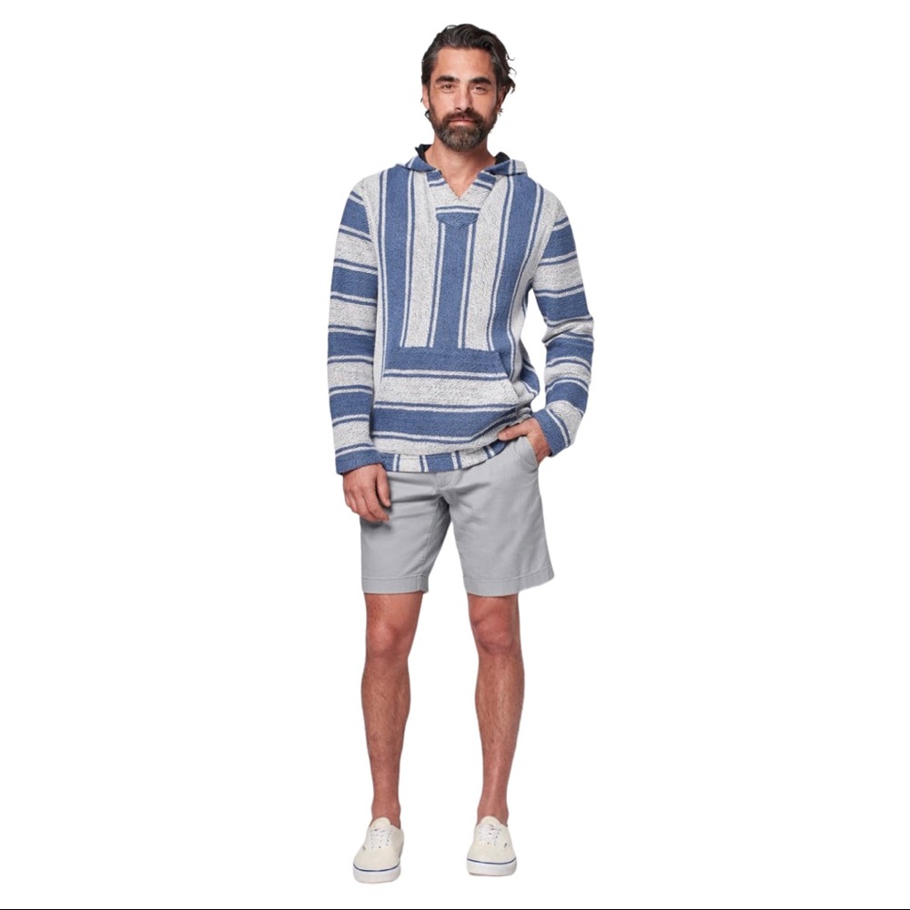 Faherty - Cascade Stripe Cotton Hoodie - Size M